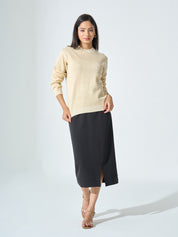 Lissa Lurex Knit Sweater - Cream