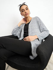 Quarry Longline Open Front Shrug - Grey