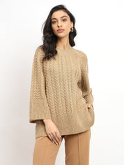 Gigi Cable Knit Sweater - Beige