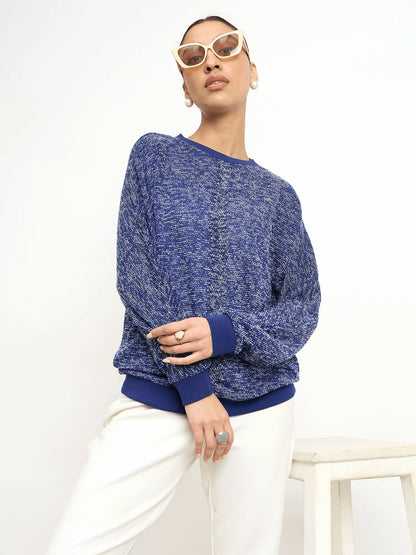 Azuriel Front Seam Detail Sweater - Blue