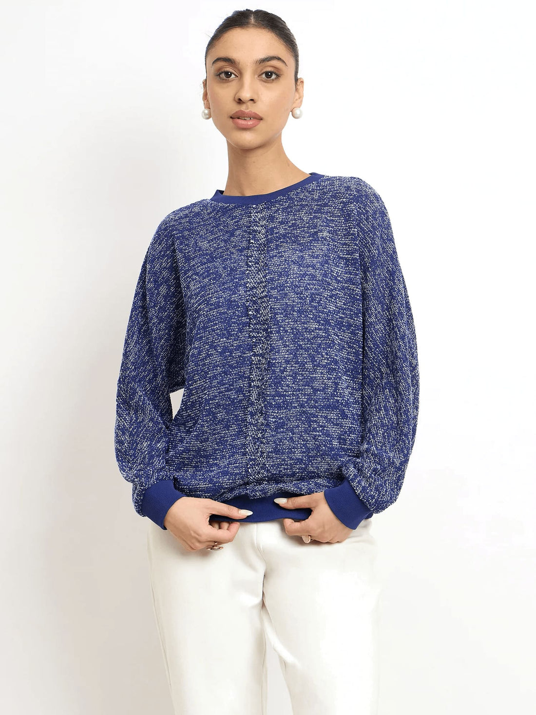 Azuriel Front Seam Detail Sweater - Blue