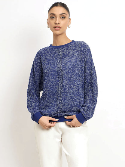 Azuriel Front Seam Detail Sweater - Blue
