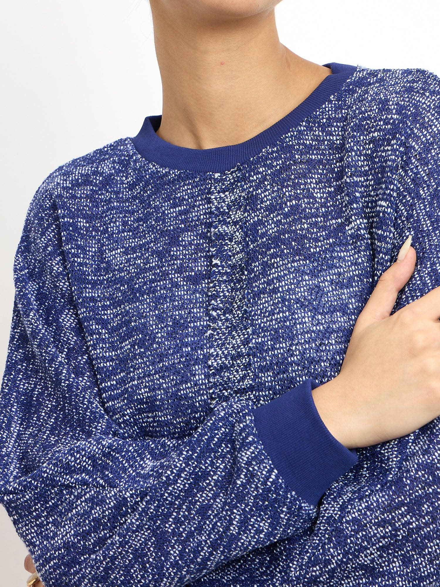 Azuriel Front Seam Detail Sweater - Blue