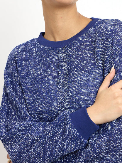 Azuriel Front Seam Detail Sweater - Blue