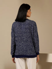 Azuriel Front Seam Detail Sweater - Blue