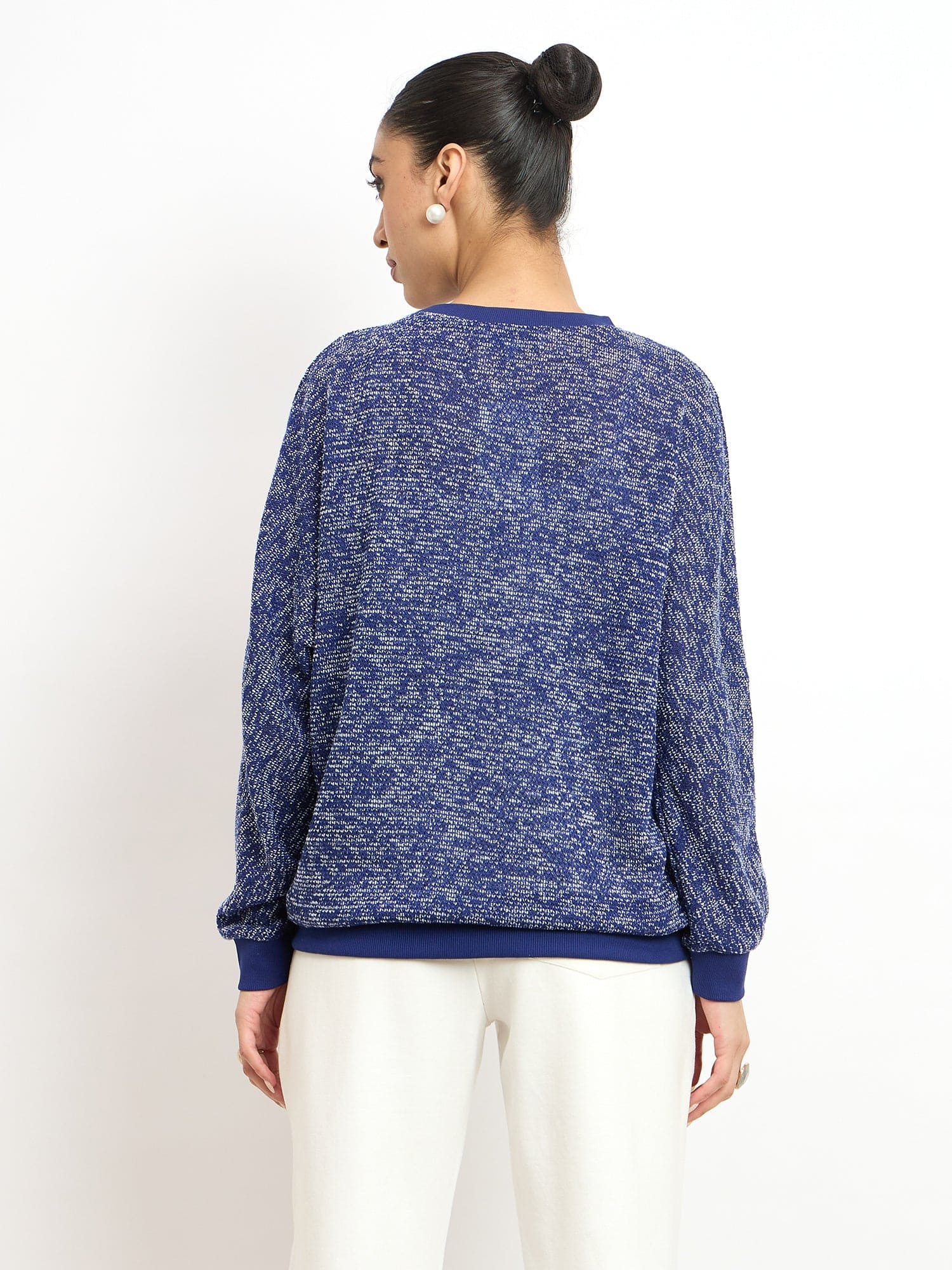 Azuriel Front Seam Detail Sweater - Blue