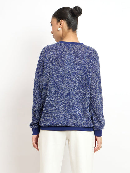 Azuriel Front Seam Detail Sweater - Blue