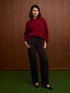 Gigi Cable Knit Sweater-Wine
