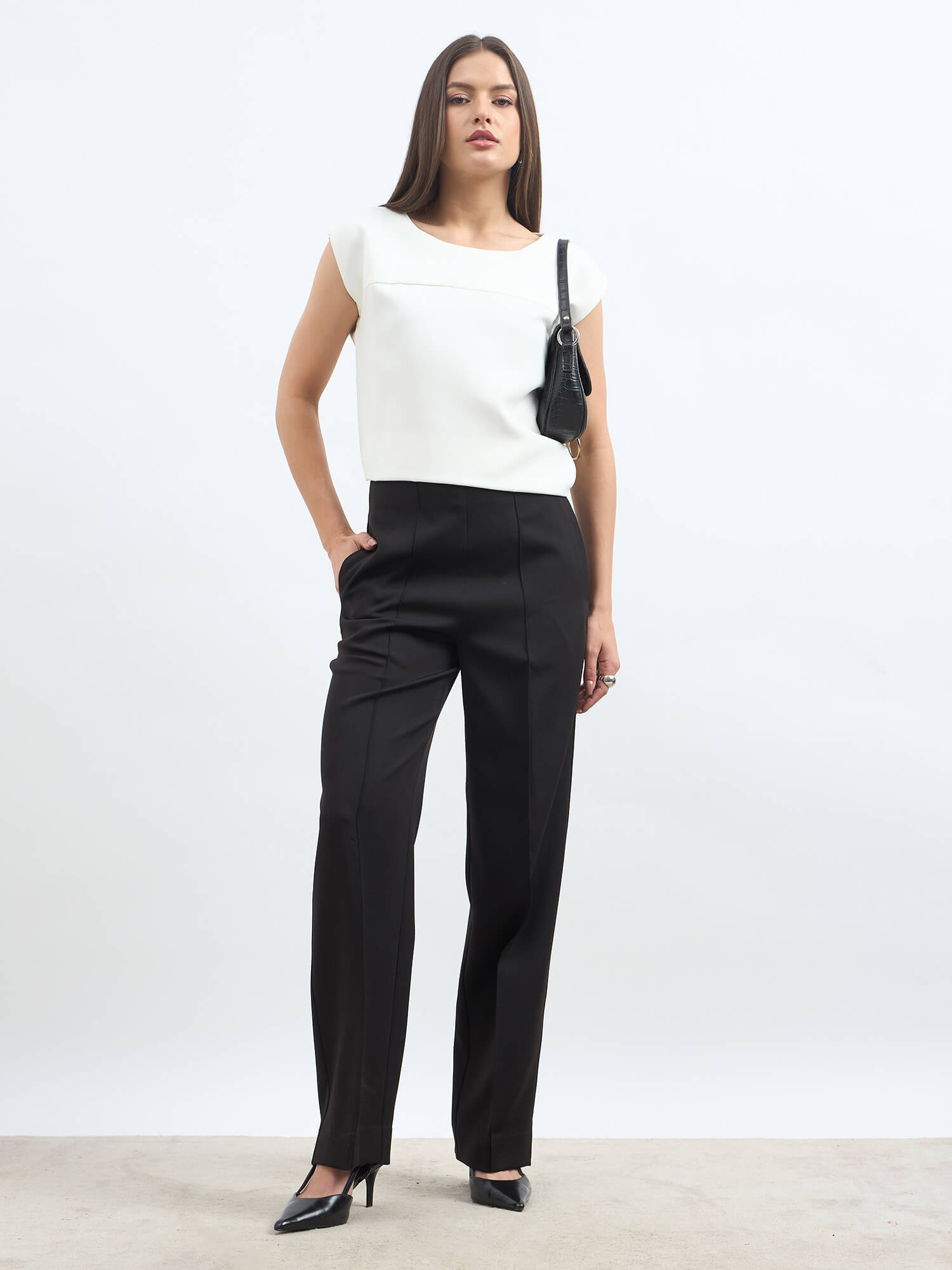 Creative-White Drop shoulder top - White