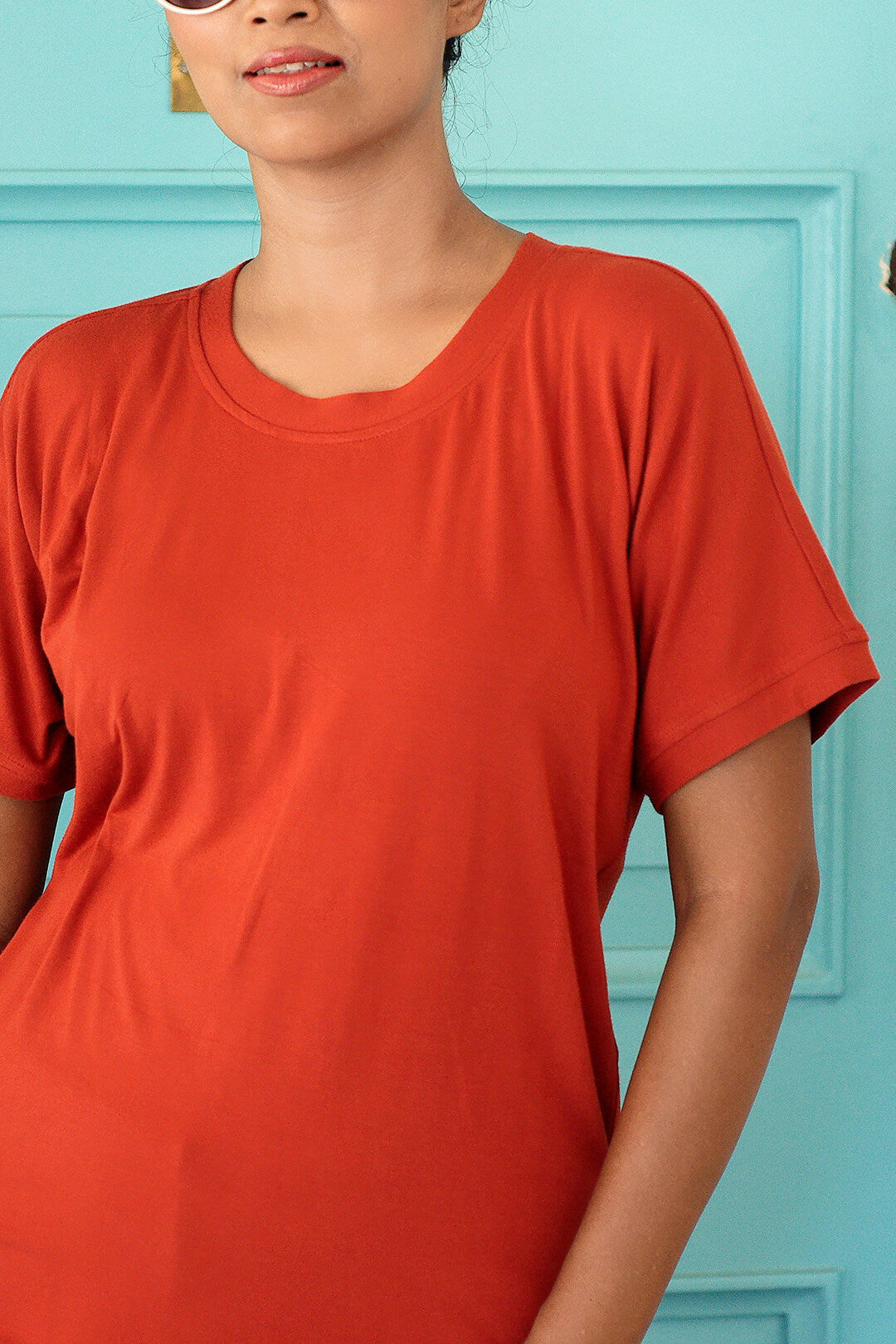 Bamboo Tee Drop shoulder T-shirt - Rust Orange