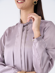 Ivory Neck Tie Top-Lavender