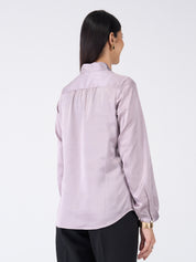 Ivory Neck Tie Top-Lavender