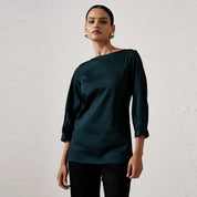 Midori Puffed Sleeves Top - Green