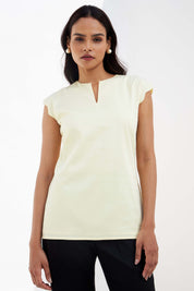 Yuzu Scalloped Sleeves Top - Yellow