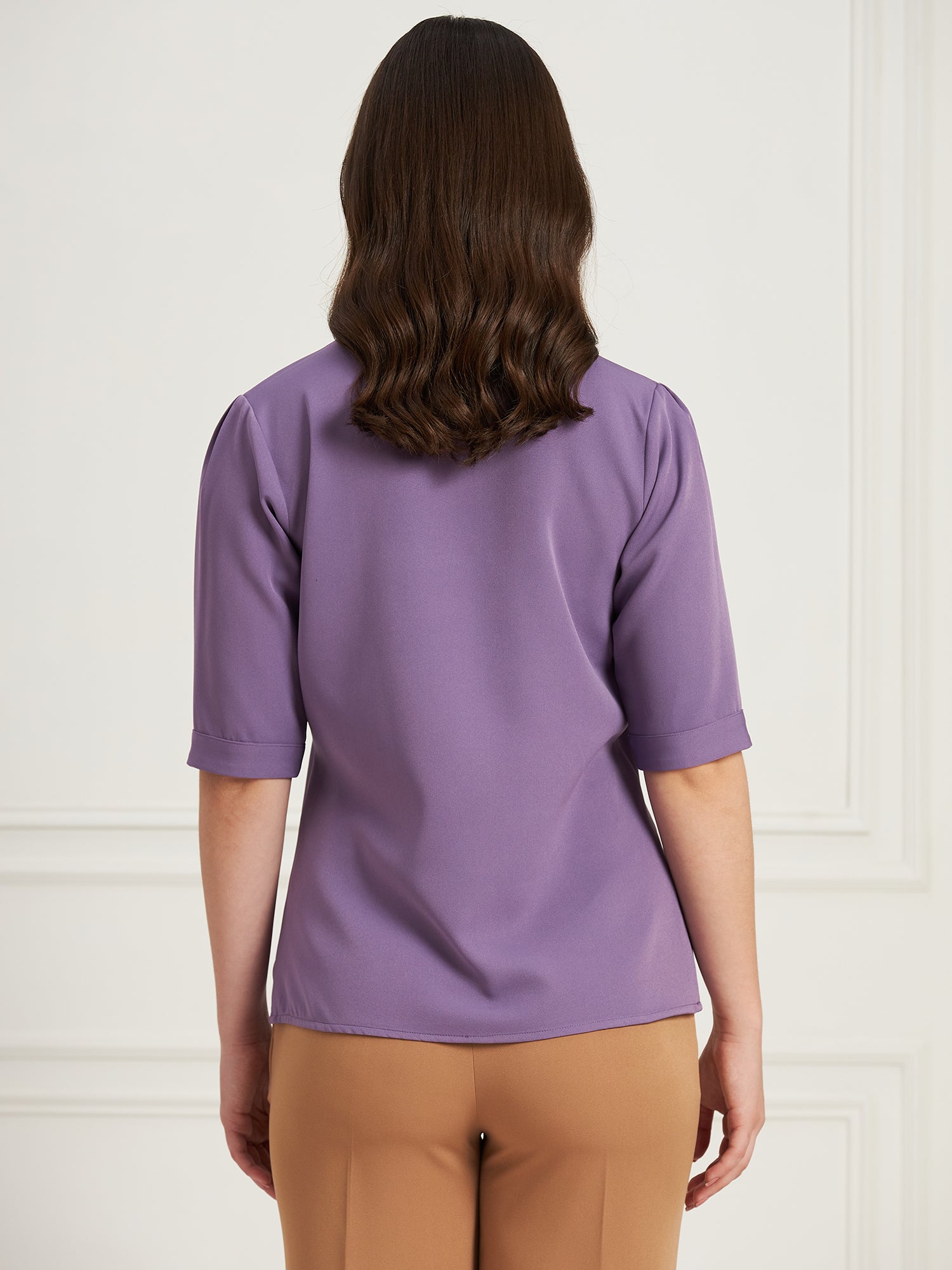 Genteel V-Neck Top-Purple