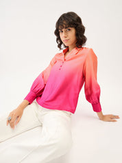 Fiji Ombre Faux Button Top - Multicolor