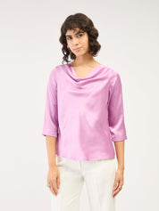 Cuba Cowl Neck Top - Lavender