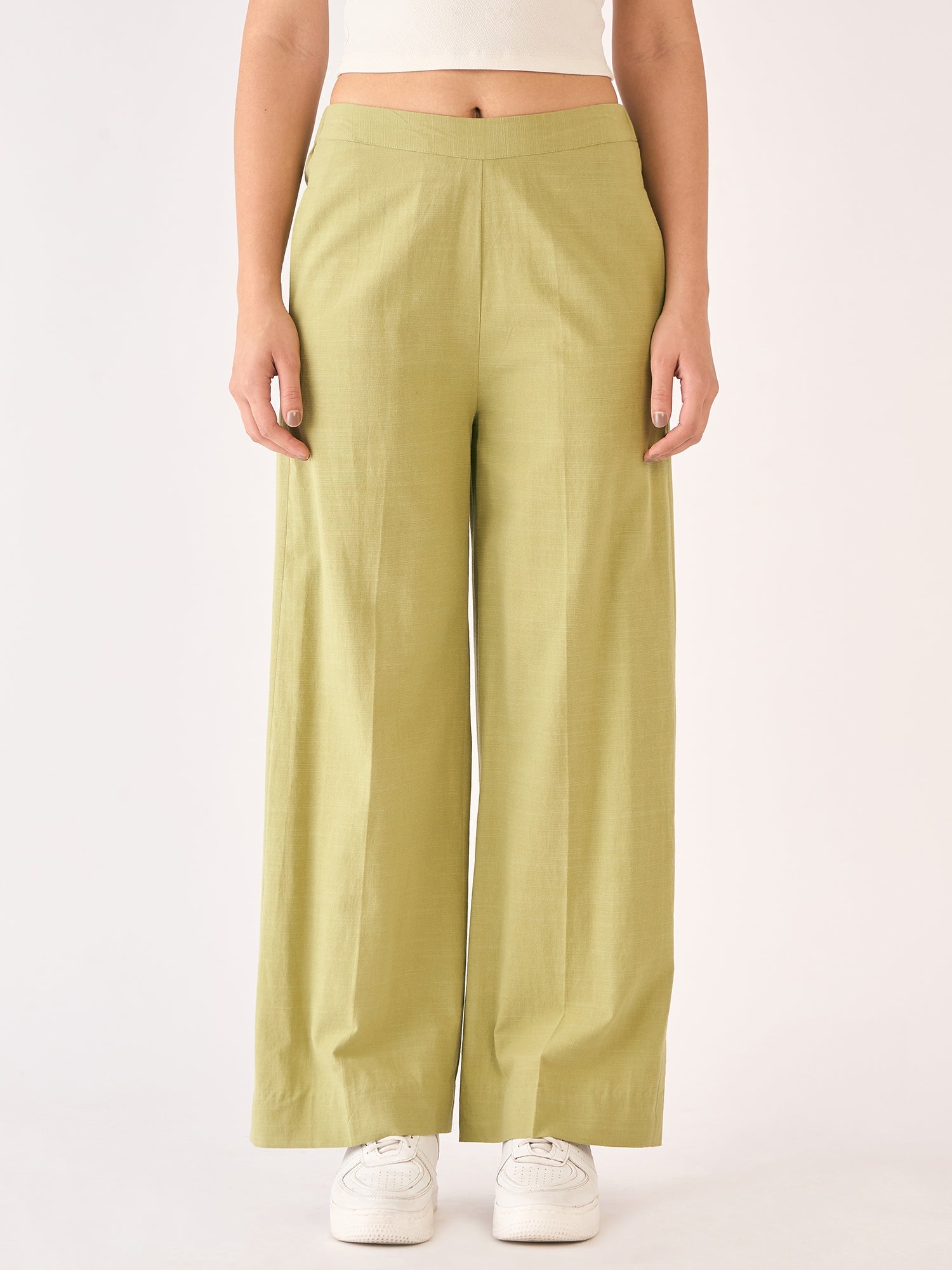 Wasabi Wide Legged Trousers-Green