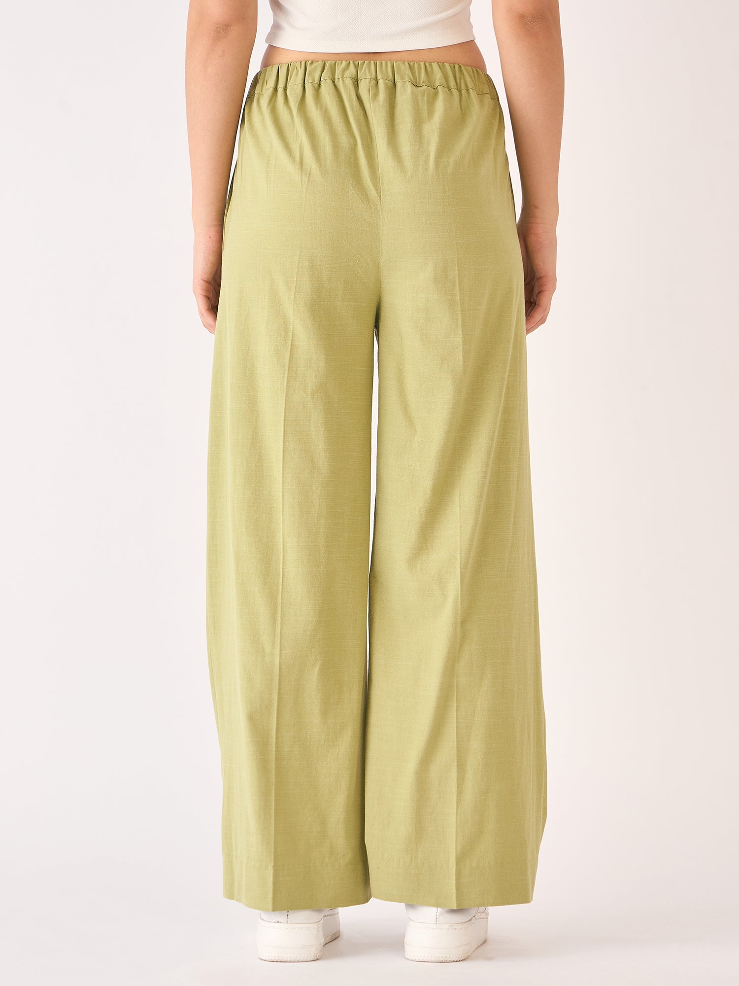 Wasabi Wide Legged Trousers-Green