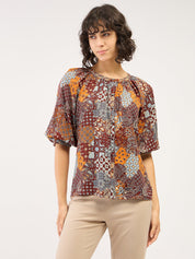 Gypsy Paisley Button Down Top-Multicolor