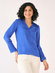 Axiom Collared Top - Blue