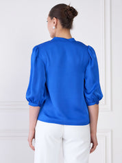 Cuboid Button Down Top - Blue