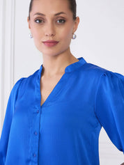 Cuboid Button Down Top - Blue