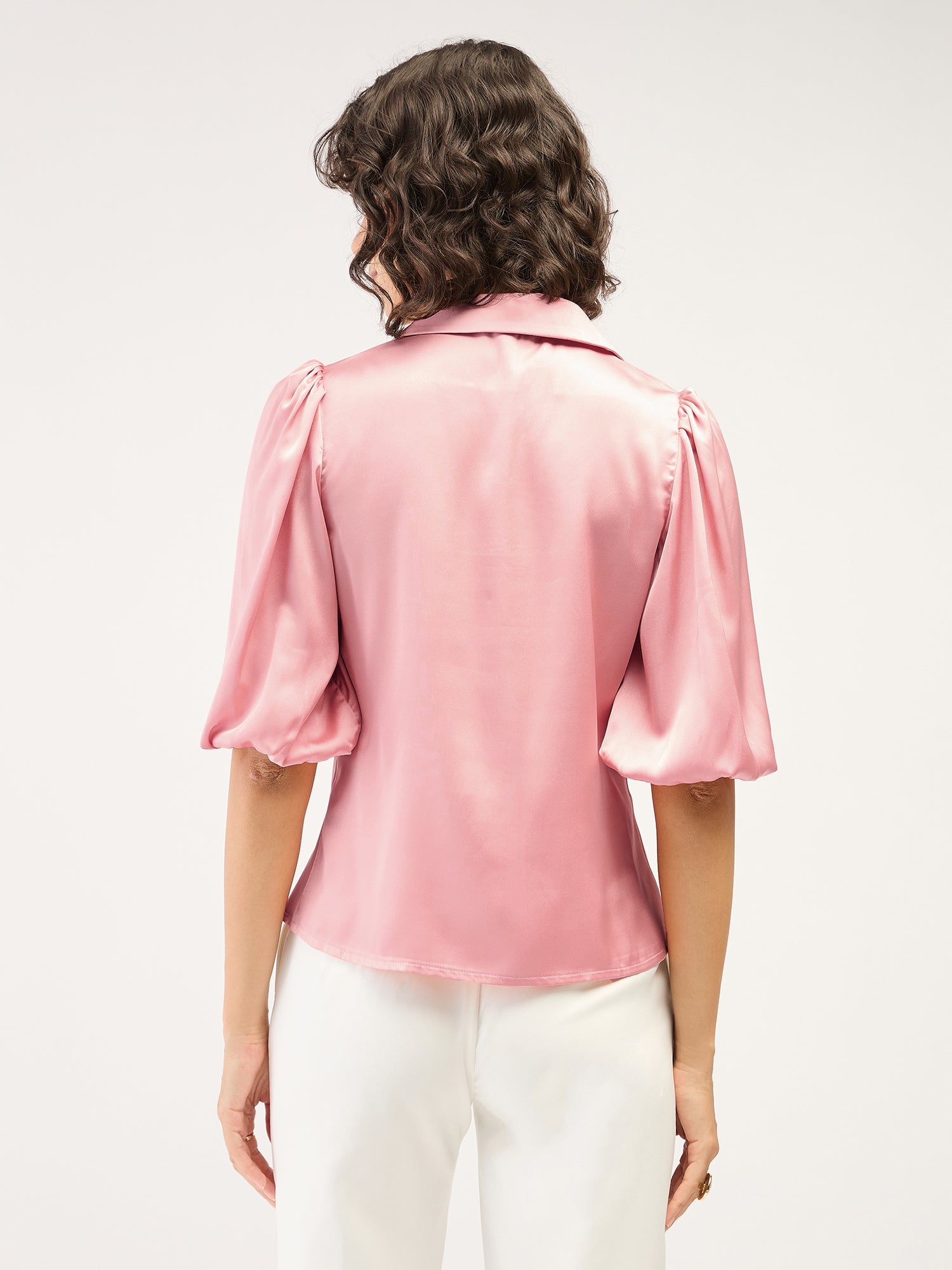 Arc Front Pleat Top - Pink