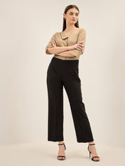 Moonbeam Contrast Piping Top - Taupe & Black