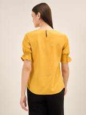 Mango Margarita Smocked Sleeves Top - Yellow