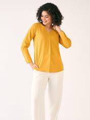 Nectar Sunshine Front Pleat Top-Yellow