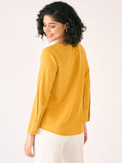 Nectar Sunshine Front Pleat Top-Yellow