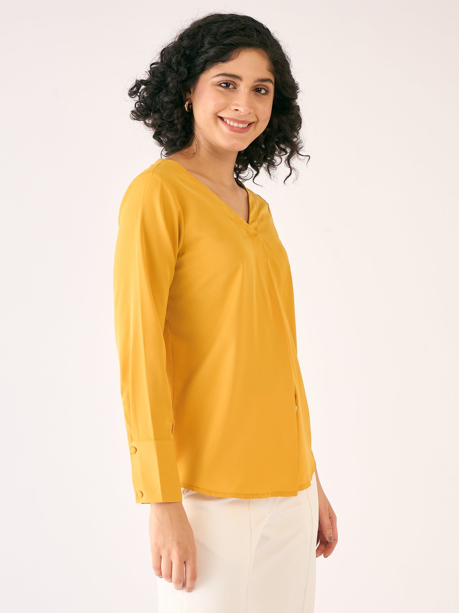 Nectar Sunshine Front Pleat Top-Yellow