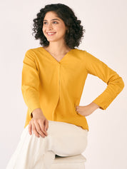 Nectar Sunshine Front Pleat Top-Yellow