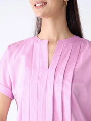 Mulled Wine Pleated Top-Lilac