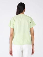 Mulled Wine Pleated Top-Fresh Green