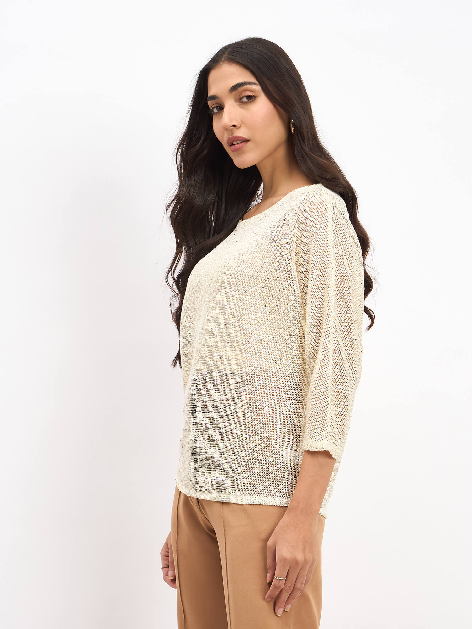 Eileen Dolman Sleeve Top - Ivory