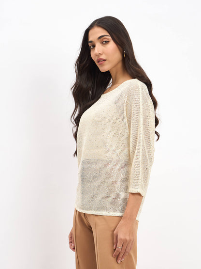 Eileen Dolman Sleeve Top - Ivory
