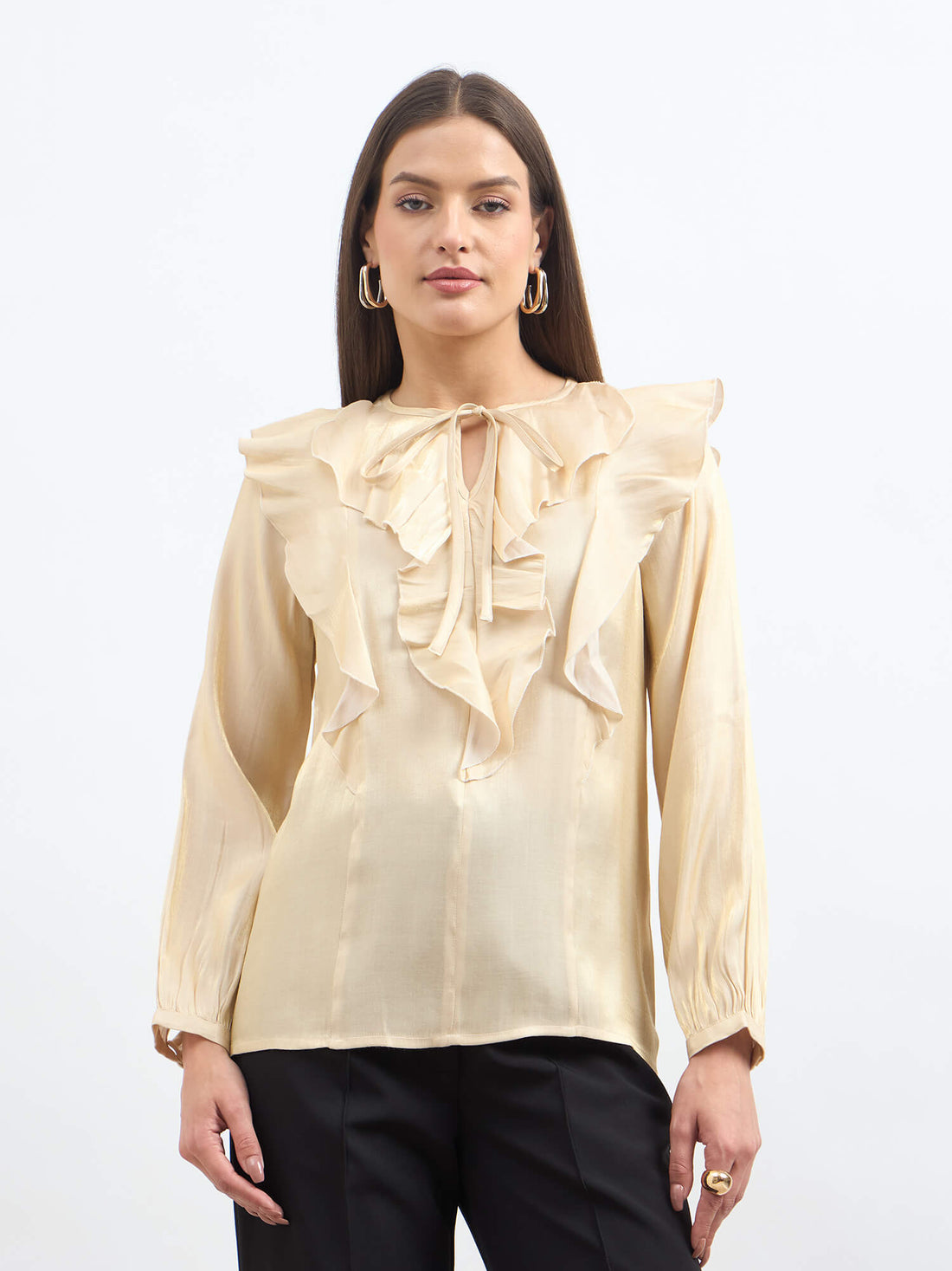 Elira Ruffle Detail Top - Yellow