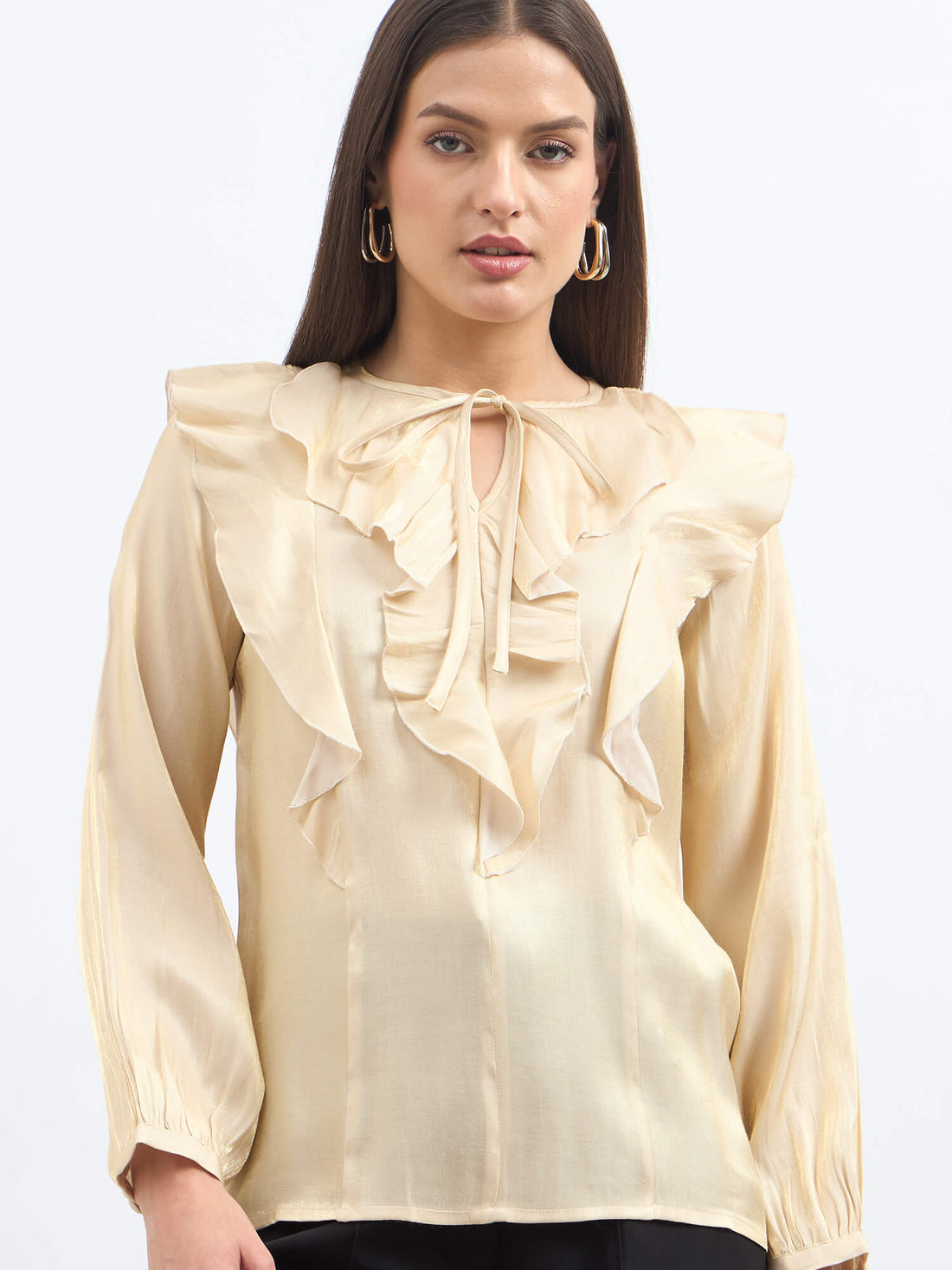 Elira Ruffle Detail Top - Yellow