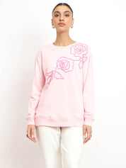 Tiana Embroidered Sweatshirt - Pink