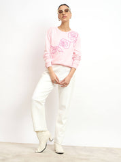 Tiana Embroidered Sweatshirt - Pink