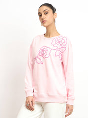 Tiana Embroidered Sweatshirt - Pink