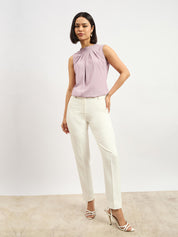 Wheat Front Pleat Top - Lilac