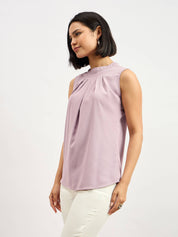 Wheat Front Pleat Top - Lilac