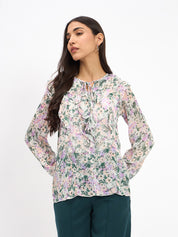 Lavendula Ruffle Detail Top - Purple