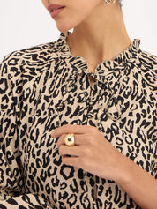 Jenna Raglan Sleeve Top - Leopard Print