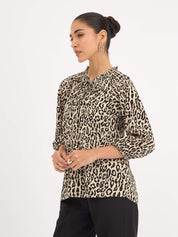 Jenna Raglan Sleeve Top - Leopard Print