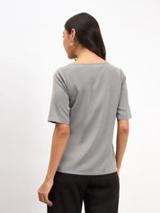 Robust Knot Detail Top - Light Silver