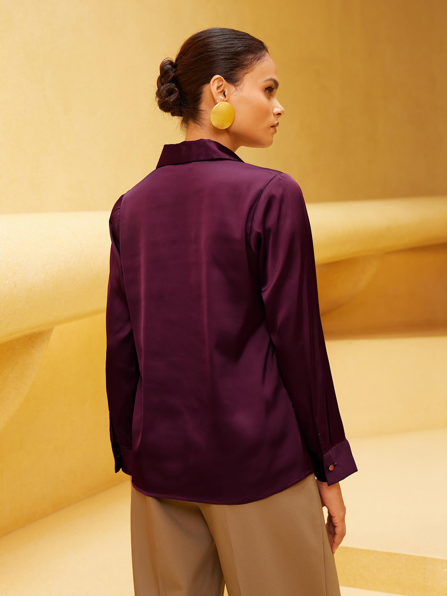 Andorra Front Pleat Top - Wine